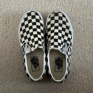Blurred checkered vans